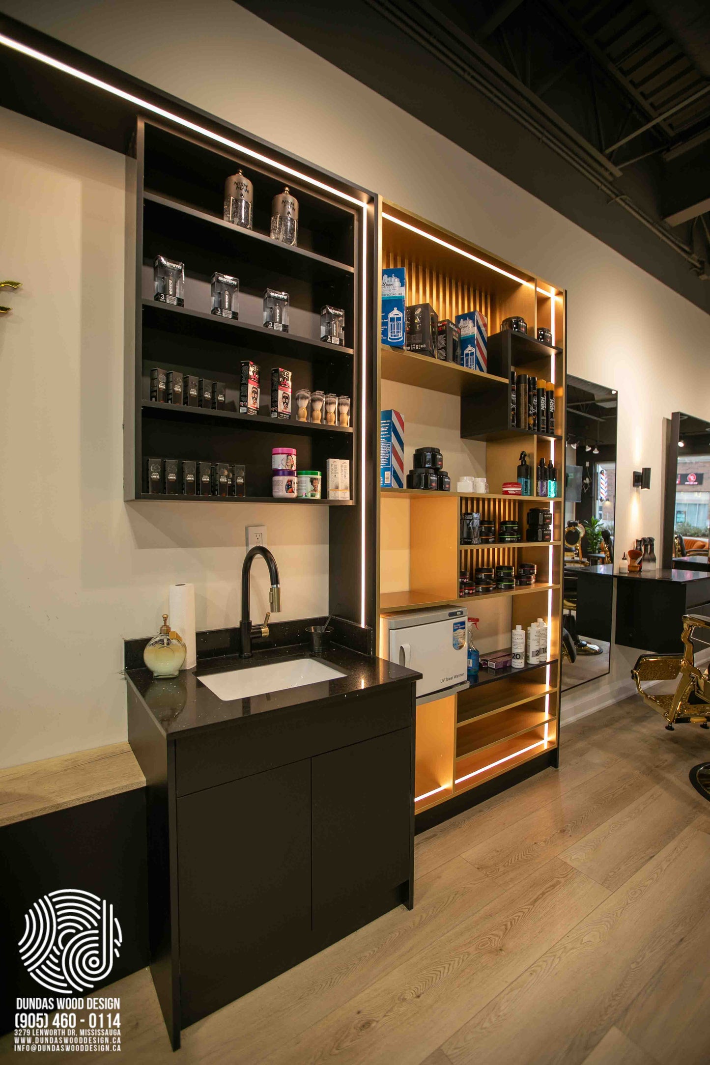 Luxurious Barbershop with Custom Features