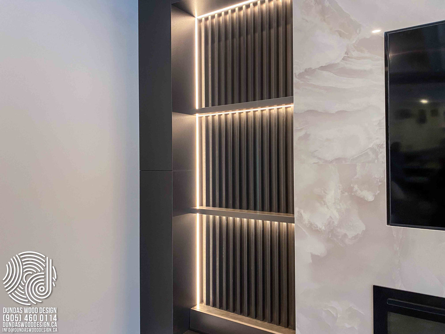 Modern Living Room with Sleek Custom TV Wall Unit