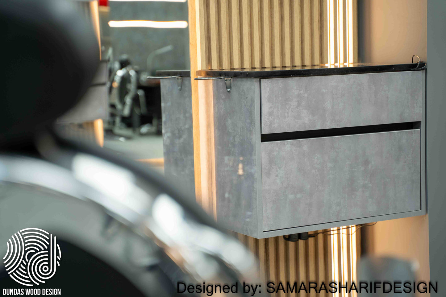 Sleek & Modern Custom Barbershop Interior