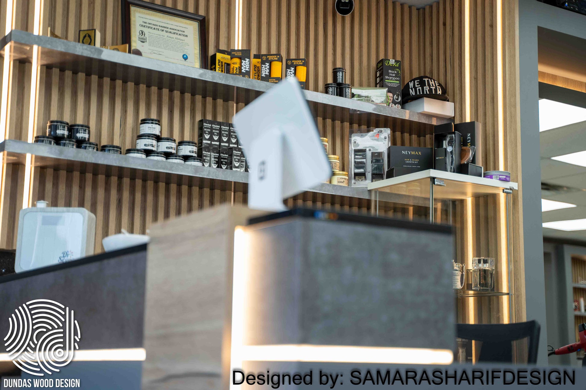 Sleek & Modern Custom Barbershop Interior