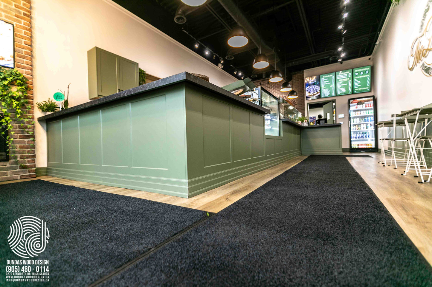 Inviting Cafe Interior with Custom Wood Elements