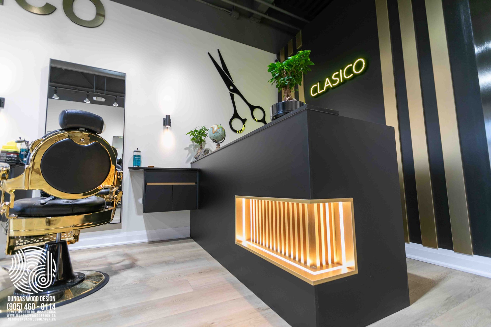 Luxurious Barbershop with Custom Features
