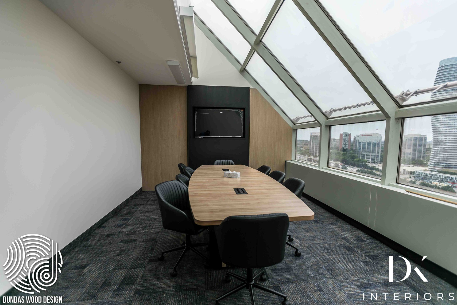 Modern Office with Custom Wood Detailing